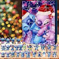 Miniatyrbilde 5 av 6: Anime Stitch Julekalender Kompatibel for Barn 24 Dagers Juletelling 24 stk Tegneserieleker Ornament C Set