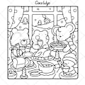 Pikkukuva 8 / 9: Comfy Days: Aikuisten ja teinien värityskirja, jossa on super söpöjä eläinhahmoja mukavissa hygge-hetkissä rentoutumiseen (Cozy Spaces -väritys)