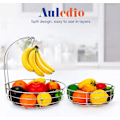 Miniatyrbilde 2 av 7: 2-etasjes frukt- og grønnsakskurv med bananholder, krom