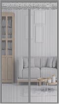 Magnetic Mesh Curtain, Mosquito Proof, Thickened Mesh, Full Frame with Velcro, 100x210 cm Grey Gray