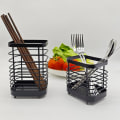 Miniatyrbilde 4 av 4: Rustfritt Stål Bestikkavløp Sink Caddy, Rustfri Sink Tidy Kjøkken Sink Organizer