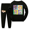 Miniatyrbild 1 av 2: Lankybox barnpyjamas outfits pojkar flickor långärmad pullover byxor nattkläder sovpj Loungewear svart 13-14 år