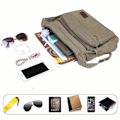 Miniatyrbild 4 av 5: Vattentät budväska axelväska medium, multifickor canvas crossbody väska för män för kvinnor, casual herr väska(M)
