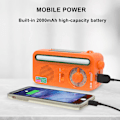 Miniatyrbillede 4 af 8: Nød Håndsving Radio Bærbar Solradio, AM/FM 2000mAh Genopladelig Dynamo Radio