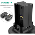 Miniatyrbild 4 av 5: Kontroll 2-pack Laddningsbart Batteripaket med Dubbel Laddningsstation Dock Laddare Stativ Bas
