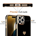 Miniatyrbillede 2 af 4: Silikone Cover til iPhone 16 Pro Max - Beskyttende Hjertemønster Anti-Ridse Blød Sort