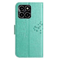 Miniatyrbild 4 av 4: For Honor X6a 4g Owl Tree Tryckt PU-Läder Stativfodral Fullt Skyddande Omslag Cyan