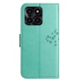 Miniatyrbillede 4 af 4: For Honor X6a 4g Ugletræ trykt PU læder stativ etui fuld beskyttelse cover Cyan