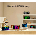 Miniatyrbild 7 av 10: Superhög väckarklocka för tunga sovare, digital klocka med 7-färgs nattlampa, justerbar volym, dimmer, USB-laddare, små klockor för sovrum