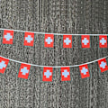 Miniatyrbild 2 av 5: 20 st/set Schweiz Vimpelflaggor Vimpelgirlang Schweizisk Flagga Vimplar Festival Festlig Högtid Kamouflage Camouflage 14 by 21cm 20pcs