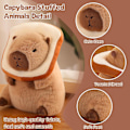 Miniatyrbild 3 av 6: Söt Capybara Plyschkudde med Bröd Kawaii Mjuk Capybara Plyschdocka Kudde Capybara Gosedjur Leksaker för Barn Flickor Pojkar