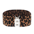 Miniatyrbild 1 av 5: Bred elastisk bälte Metallspänne Midjeband PRINT leopard print