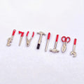 Miniatyrbillede 2 af 6: 8 stk., Mini værktøjssæt med reparationsværktøjsmodel - 1:12 miniaturefigurer til gør-det-selv-håndværk