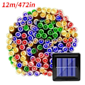 Miniatyrbild 2 av 5: 12m Solcellslampor Belysning 100 LED Repljus Belysning Jul Fest Trädgård Utomhus Solcells Färgglada Fe-lampor