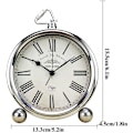 Miniatyrbillede 2 af 2: Wekity Retro Analog Bordvækkeur, Batteridrevet, Stille Kvartsbevægelse, HD Glas Silver pointer