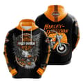 Herrhoodie, motorcykel, biker, Harley-Davidson, med dragsko, långärmad AA{AZC} A 2XL
