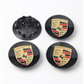 Miniatyrbillede 1 af 2: /#/Sæt med 4 centerkapsler 75 mm Porsche Sort One size/#/