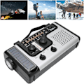 Miniatyrbild 6 av 10: Bärbar LED Handvev Radio AM FM SW Sol Dynam Outdoor Nödradio med Bärbar Ficklampa