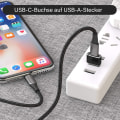 Miniatyrbilde 5 av 5: USB C hunn til USB hann adapter 3 stk C type til A type