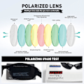 Miniatyrbilde 6 av 6: Polariserte Sportsolbriller for Menn Kvinner Kjøring Sykling Fiske Solbriller 100% UV400 Beskyttelse Black Frame-gray Lens