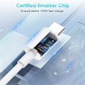 Miniatyrbilde 2 av 5: USB-C til USB-C kabel, 6FT USB-C ladekabel 100W rask lading type C kabel