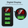 Miniatyrbilde 4 av 5: QC 3.0 Hurtiglader med LED USB Hub Veggladeradapter Kompatibel for Samsung for iPhone
