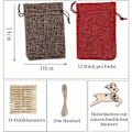 Miniatyrbillede 4 af 5: DIY Julekalender - Julekalender 2023 til at udfylde med adventsnumre - Træetiket - Julegave - Stofpose til Mænd, Kvinder, Børn