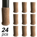 Miniatyrbillede 1 af 5: 24 stk. møbelpuder, højelastiske gulvbeskyttere, skridsikre gulvbeskyttere, stolbenfødder, møbelhættersæt, passer til diameter 1\"-2\"