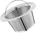 Miniatyrbilde 1 av 6: Kjøkkenvasksil i rustfritt stål Dyp avløpsfilterkurv Enkeltskåldesign Finmasket Sølv