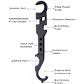 Miniatyrbillede 3 af 5: AR-15/M4 Stål Rustning Nøgle til Fjernelse og Installation af AR-15/M16/AR15/M4 Kombinationsnøgle