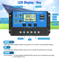 Miniatyrbilde 3 av 4: Solcellelader 10a/20a/30a Solcellepanel Batteri Intelligent Regulator