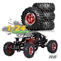 Miniatyrbillede 4 af 5: 4 stk. 51 mm 1,0 tommer Metal Beadlock Hjul Dæk Sæt til 1/18 1/24 RC Crawler Bil TRX4M SCX24 AX24 FCX24 Opgraderingsdele Sort