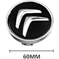 Miniatyrbilde 2 av 5: 4-delte navkapsler til Citroen C4 Picasso C3 Berlingo C5 X7 C2 C1 Ds3 Zx Xsara C8 Ds Ds4 60mm, Felgsenterkapsler med merke