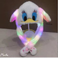 Miniatyrbillede 4 af 8: Pludret og varm kaninhue med LED-lys, hoppende mus No Light Pink Rabbit Hat