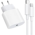 Miniatyrbillede 4 af 7: 2-pak - Oplader til iPhone - Hurtiglader 20W med 1m kabel silver