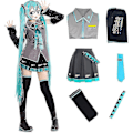 Miniatyrbilde 1 av 5: 6 stk/sett Hatsune Miku Cosplay Kostyme Kvinner Performance Show Fancy Dress Comic Dresser Uniform Halloween Fest M