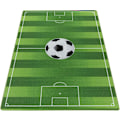Miniatyrbild 3 av 7: Barnmatta Kort Lugg Fotbollsplan Design Baby Barnkammare Lekrum Mjuk Tvättbar Rektangulär Pojkar Grön