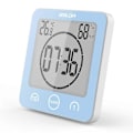 Miniatyrbild 5 av 5: Badrumsklocka, Duschtimer Alarm Digitala Klockor, Badrum Vattentät Kökstimer Klockor Med Termometer Hygrometer För Dusch Matlagning M blue