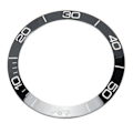 Miniatyrbilde 2 av 4: Keramisk klokkebezelring Profesjonell 38,6 mm klokkebezel indre reservedeler tilbehør for reparatør Svart base Hvit nummer Prikket linje