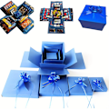 Miniatyrbild 4 av 5: Överraskningsgåvoask Deluxe - Pop-Up Party Favor Förpackning med Lock och Explosionseffekt för Födelsedagar, Bröllop, Förlovningar och Speciella Tillfällen Blue (excluding snacks)