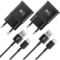 Miniatyrbild 1 av 5: 2x snabbladdare, 1,2 m kabel, kompatibel med Samsung Galaxy S22 S21 S20 S8 S10 S9 Plus Note 7 8 9 10 A53 LG, HTC 2-pack/black