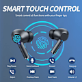 Miniatyrbild 4 av 7: Bluetooth 5.3 Trådlösa Hörlurar - HiFi Stereo Ljud, 40H Spela Tid, LED-Skärm, Vattentäta In-Ear Hörlurar med Mikrofon för iPhone/Samsung/Android