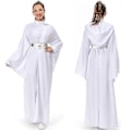 Miniatyrbild 4 av 5: Karneval 2024 Barn Vuxen Rymdslag Prinsessa Kostym Maskeradfest Kläder Vit Robe Rollspel Leia Cosplay Kostym Barn Kids S