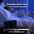 Miniatyrbild 9 av 10: Superhög väckarklocka för tunga sovare, digital klocka med 7-färgs nattlampa, justerbar volym, dimmer, USB-laddare, små klockor för sovrum