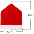 Miniatyrbild 2 av 4: 4-pack Röda Hattar Matstolsöverdrag, Julstolsryggöverdrag Köksstolsöverdrag för Julhelg Festival Dekoration