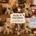 Miniatyrbillede 6 af 8: DIY Quilted Fabric Christmas Tree Kit, 3D Fabric Patchwork Craft Set for Beginners, Handmade Table Decoration for Home, Mantel, Table, Office #L