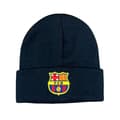 Barcelona Strikket Stretchhue med Emblem - Sort Barcelona