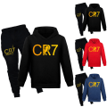 Miniatyrbilde 2 av 3: CR7 Ronaldo Barn Casual Treningsdrakt Fotball Hettestroffe Trening Bukser Genser Antrekk Rød Rød Ed 140 cm