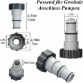 Miniatyrbilde 2 av 5: 2-pakning Intex Pool A-adapter erstatningspumpe slange adapter A-serie med innvendig gjengeskrue