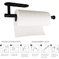 Pikkukuva 5 / 5: Paper Towel -pidikkeet - Musta, Paper Towel -rullat - Keittiöön, Paperi -irtotavara - Itsekiinnittyvä Kaapin Alle, Saatavana Sekä Liimalla että Ruuveilla